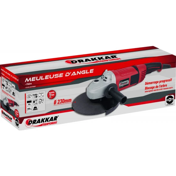 MEULEUSE D'ANGLE DIAM.230MM 2400W DRAKKAR - 06931UNIVERSEL – Image 2