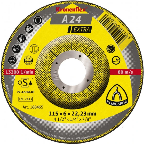 10 Meules à ébarber KS EXTRA A24EX S GEK 115X6X22,23 KLINGSPOR - 188465 – Image 3