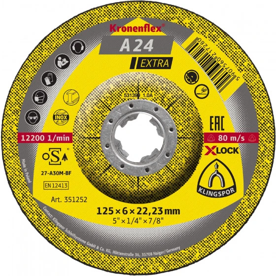 10 Meules à ébarber KS EXTRA A24EX S GEK 125X6X22,23 X-LOCK KLINGSPOR - 351252 – Image 4